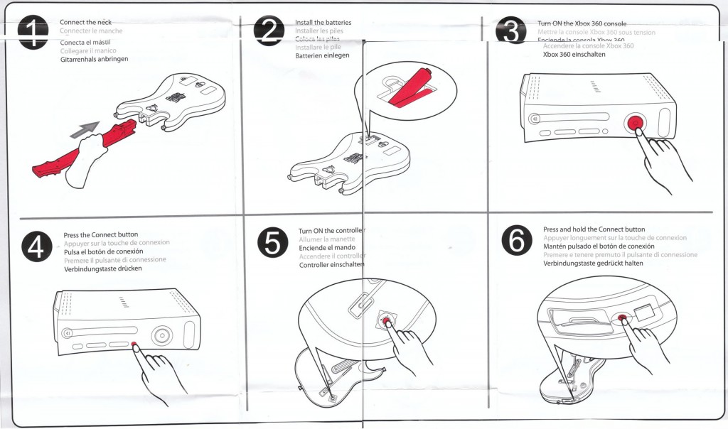 Xbox 360 Guitar Hero 5 Guitar Instructions